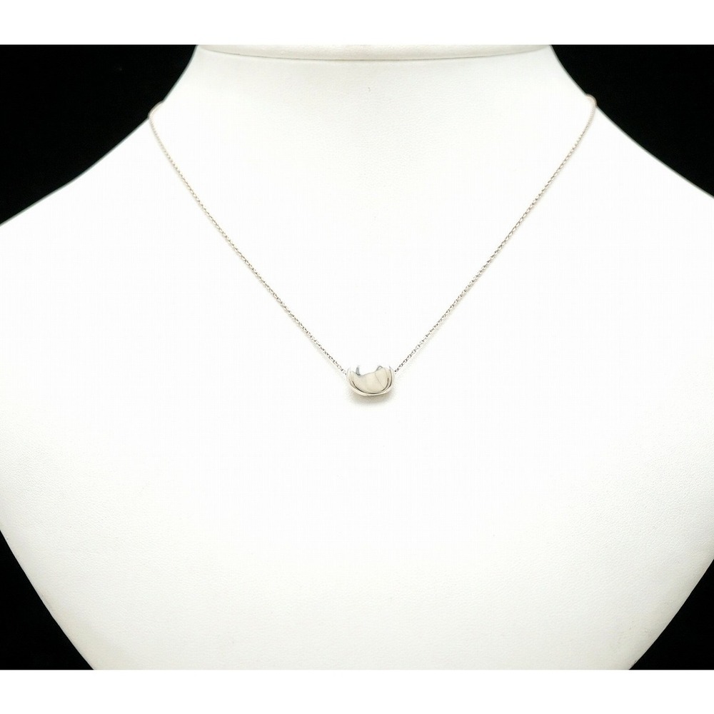 TIFFANY Co Elsa Peretti Bean Pendant Necklace Sterling Silver
